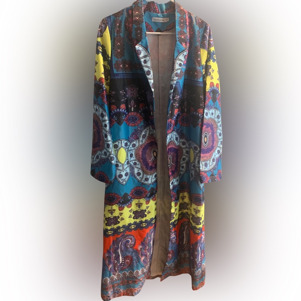 Women’s MISSLOOK Multicolor Patterned Kimono Duster Housecoat
